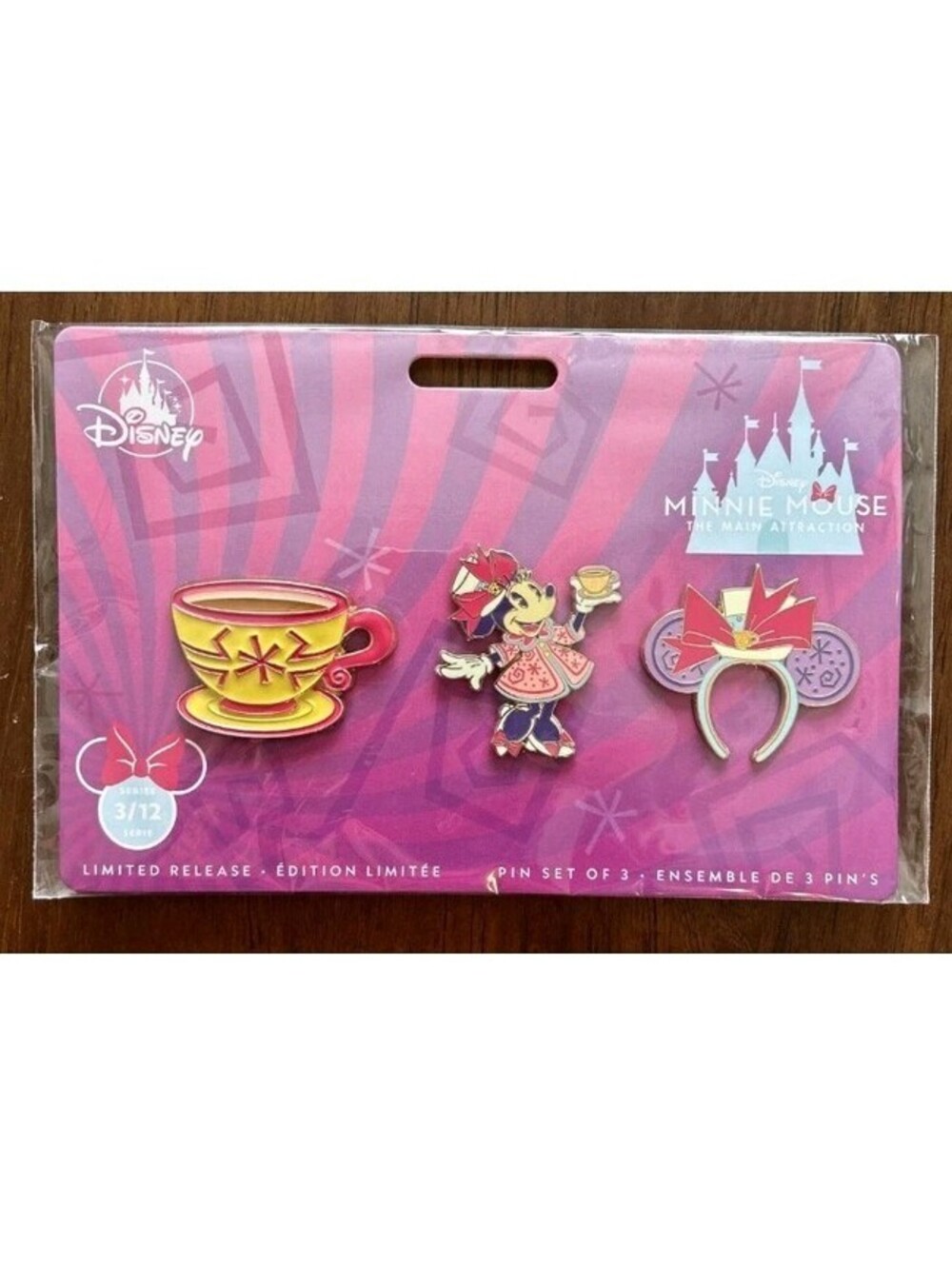 Disney Minnie Mouse Main Attraction March Mad Tea Cup Pin Set